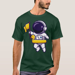 Camiseta Astronauta Traz Bandeira E Flutua Com Pneus