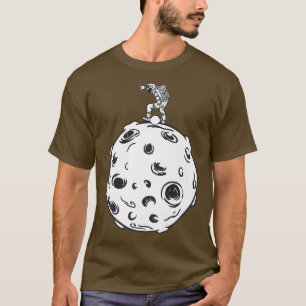 Camiseta Astronauta Uma Roda Elétrica Flutua Para A Lua Ska