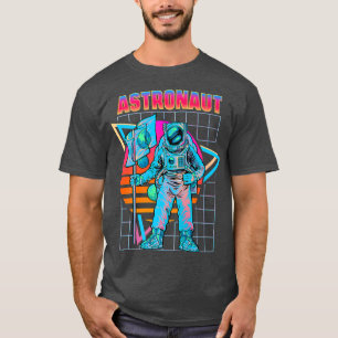 Camiseta Astronauta Vaporwave Retro Aestético 80s