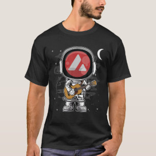 Camiseta Astronauta Violão Avalanche Moedas AVAX À Lua C
