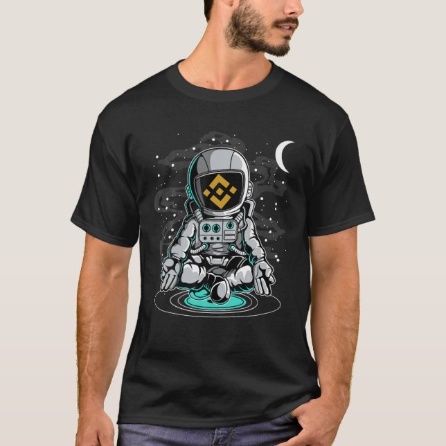 Camiseta Astronauta Yoga Binance BNB Para O Toque Crypto Mo (Frente)