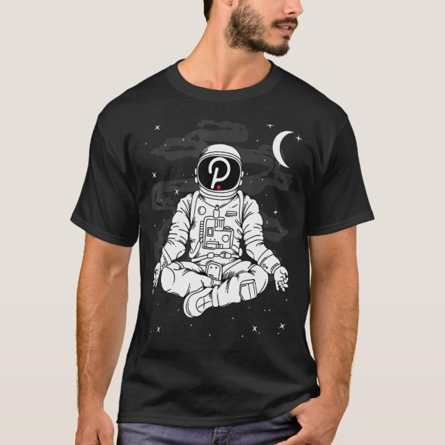 Camiseta Astronauta Yoga Polkadot Coin To The Moon Crypt (Frente)