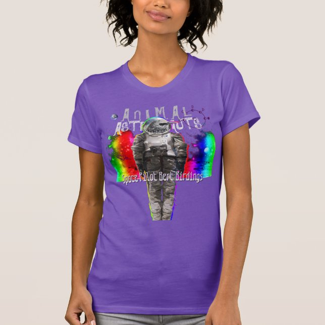Camiseta Astronautas animais no pássaro do piloto de espaço (Frente)