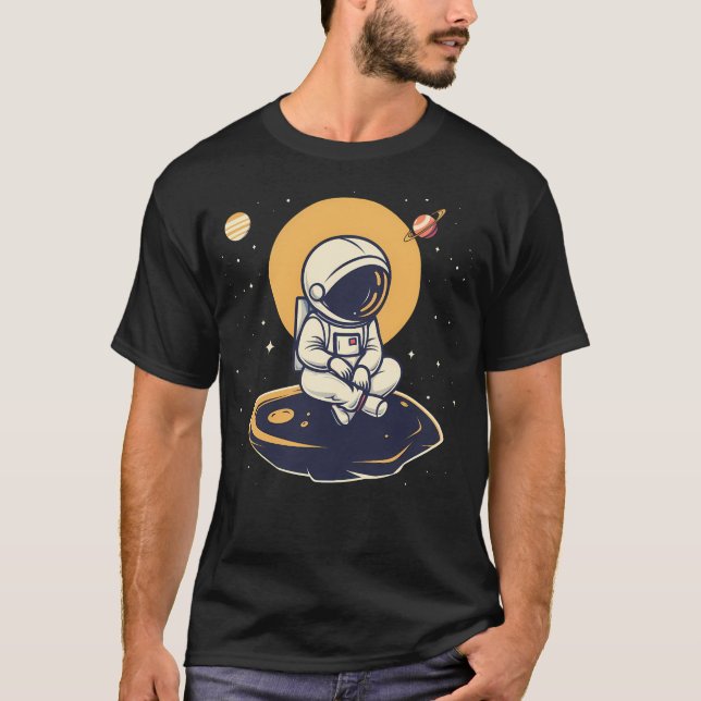 Camiseta Astronautas De Sonhos Cósmicos Em Explor Espacial (Frente)