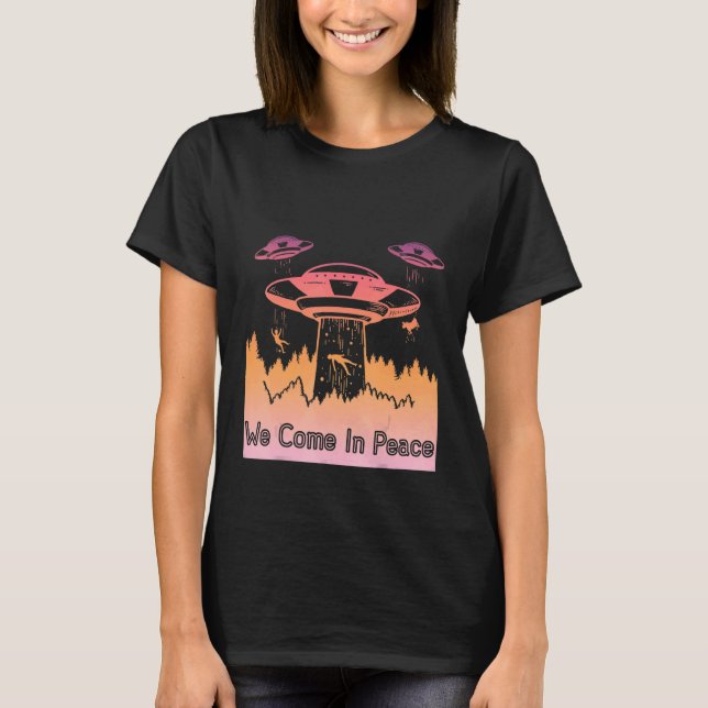 Camiseta Astronautas de UFO de Saucer Voadores são Aliens 1 (Frente)