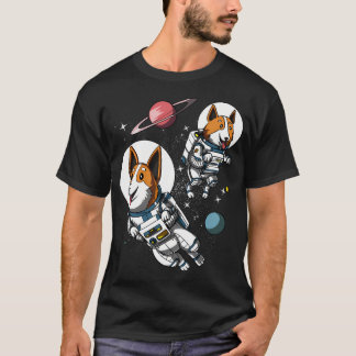 Camiseta Astronautas Espaciais Cães Corgi