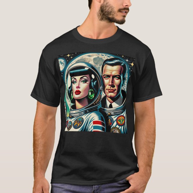 Camiseta Astronautas Espaciais Retro (Frente)