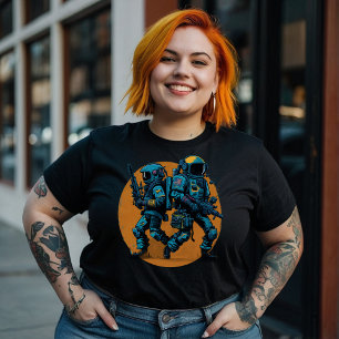 Camiseta Astronautas Espaciais Retro - Galáxia Combatendo S