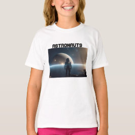 Camiseta Astronautas flutuando no universo