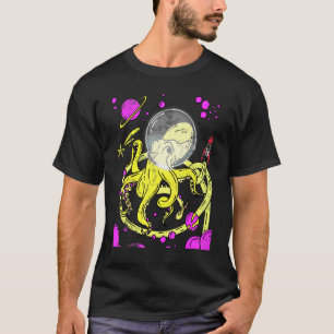 Camiseta Astronautas Gigantes de Octopus Vintage Flying Squ