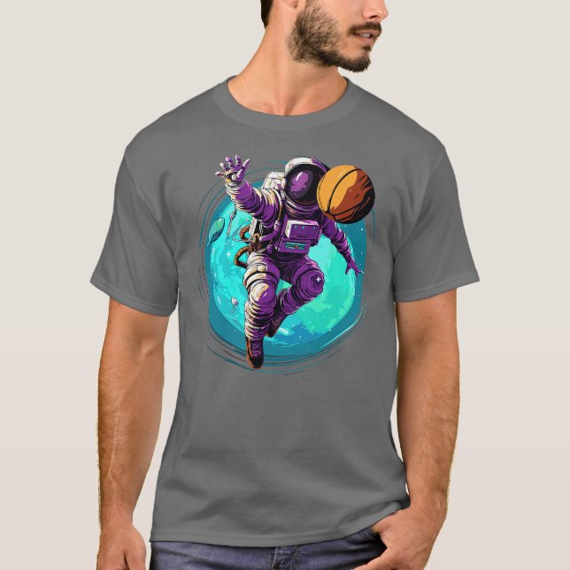 Camiseta Astronautas jogando basquete (Frente)