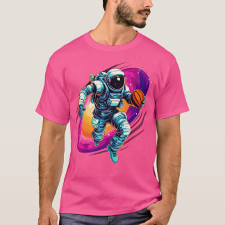 Camiseta Astronautas jogando basquete no espaço 1