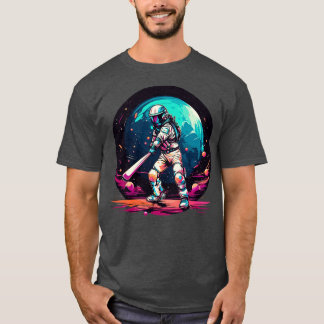 Camiseta Astronautas jogando beisebol no espaço
