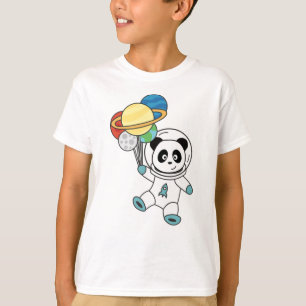 Camiseta Astronautas Pandas Planeta Terra Espaço
