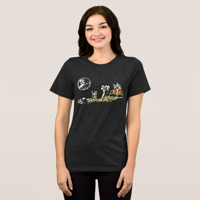 Camiseta Astronautas retrorreflectores na Lua (Frente Completa)