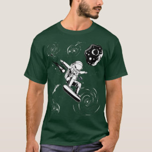 Camiseta Astronautas surfas, skates no espaço surf Universo