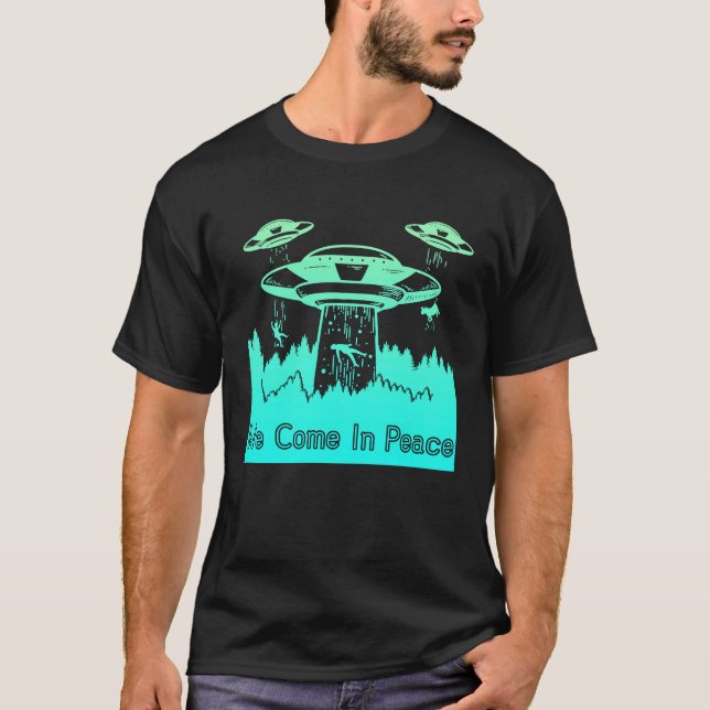 Camiseta Astronautas voadores de UFO de Saucer são Aliens (Frente)