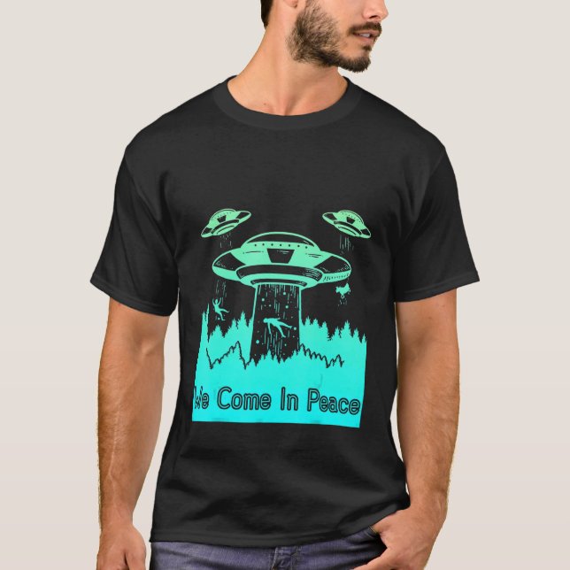 Camiseta Astronautas voadores de UFO de Saucer são Aliens 9 (Frente)