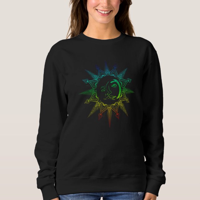Camiseta Astronomia Boho Sol Lua Corpo Celeste Colorido Com (Frente)