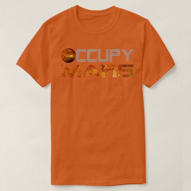 Camiseta Astronomia de Exploração Espacial do Planeta Occup (Frente do Design)