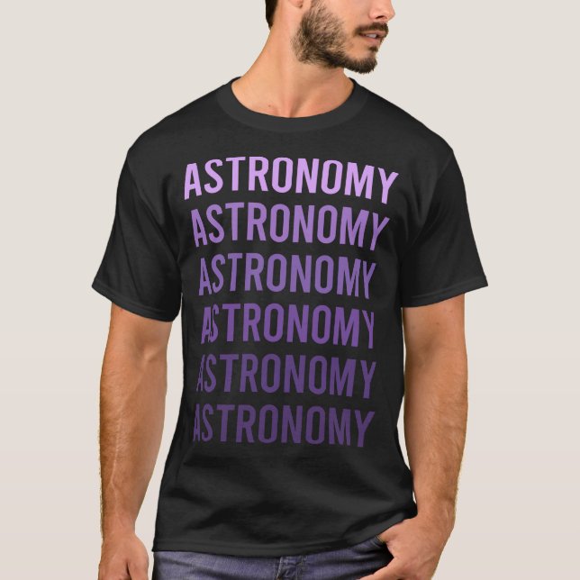 Camiseta Astronomia de Texto Roxo (Frente)