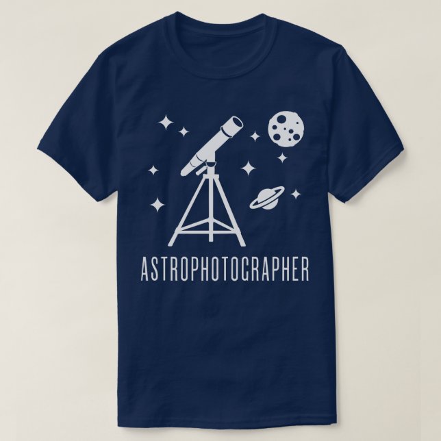 Camiseta Astronomia do Telescópio Astrofotógrafo (Frente do Design)