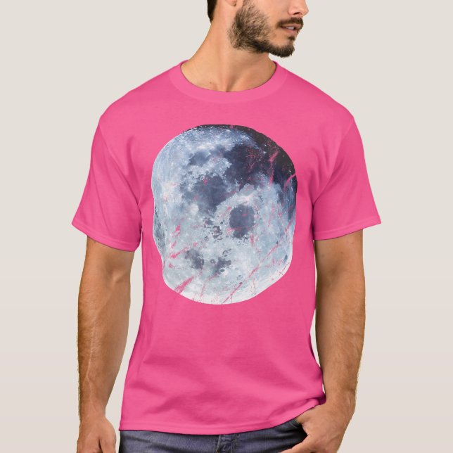 Camiseta Astronomia Espacial de Arte em Descamação da Lua A (Frente)