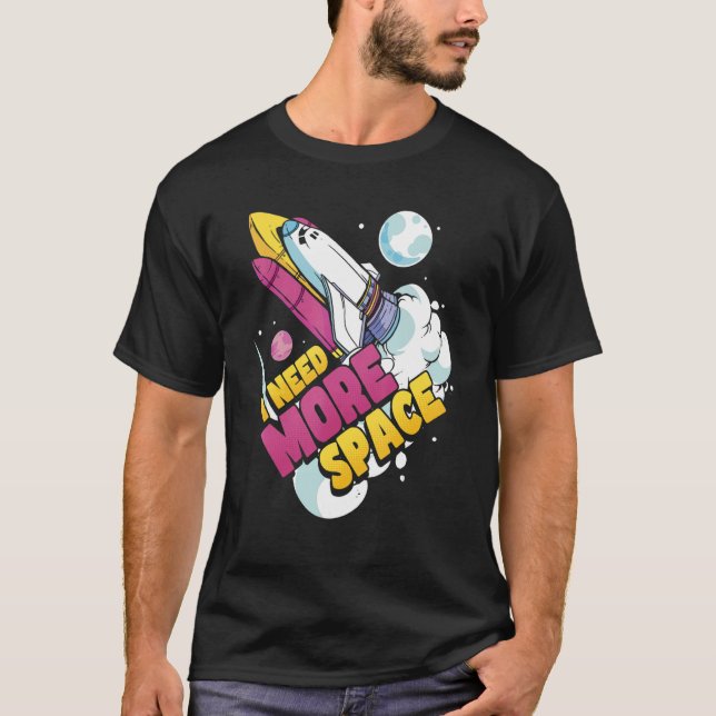 Camiseta Astronomia espacial Preciso De Mais Espaço (Frente)