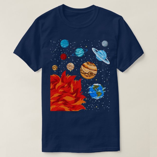 Camiseta Astronomia Espacial Science Planetas Sistema Solar (Frente do Design)