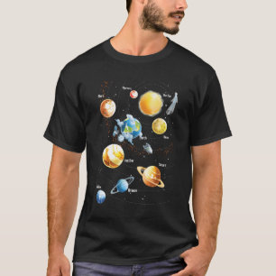 Camiseta Astronomia Espacial Solar E Planetas Presentes Par