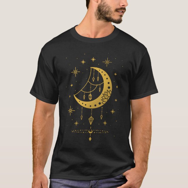 Camiseta Astronomia Espiritual do Crescente Sonhadora Lua (Frente)