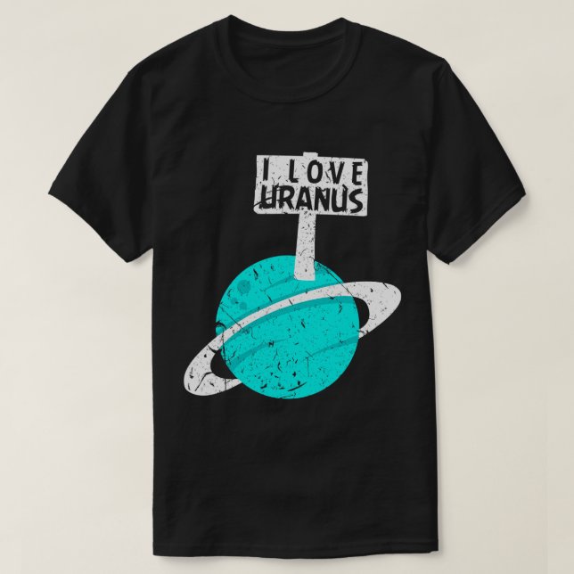 Camiseta Astronomia Lover Eu Amo Urano Funny Gag Planet Ret (Frente do Design)