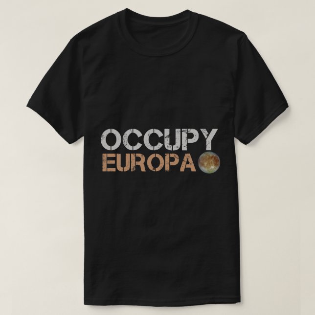 Camiseta Astronomia Ocupada pelo Lago Europa Júpiter Lua So (Frente do Design)