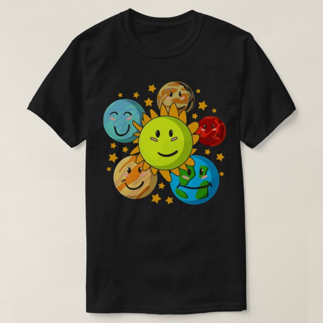 Camiseta Astronomia Sistema Solar Planetas Espacial Science (Frente do Design)