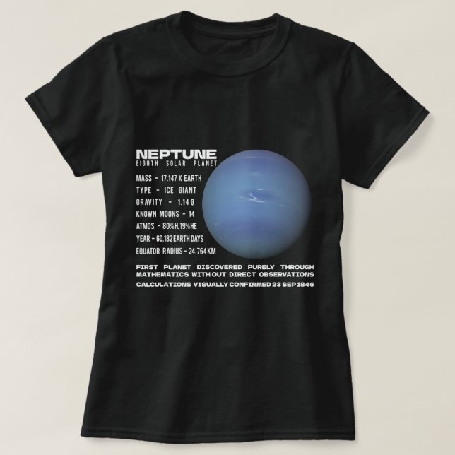 Camiseta Astronomia Sobre Planeta Netuno Fata Explorar Espa (Frente do Design)