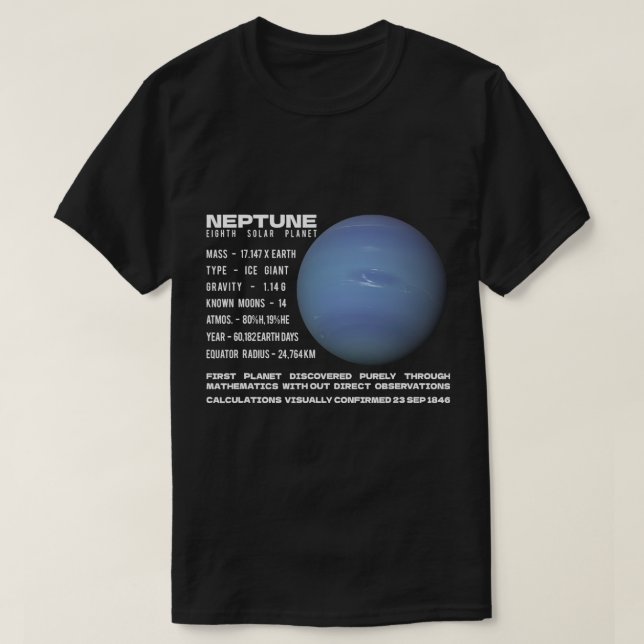 Camiseta Astronomia Sobre Planeta Netuno Fata Explorar Espa (Frente do Design)