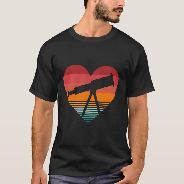 Camiseta Astronomia, Telescópio, Esboço (Frente)