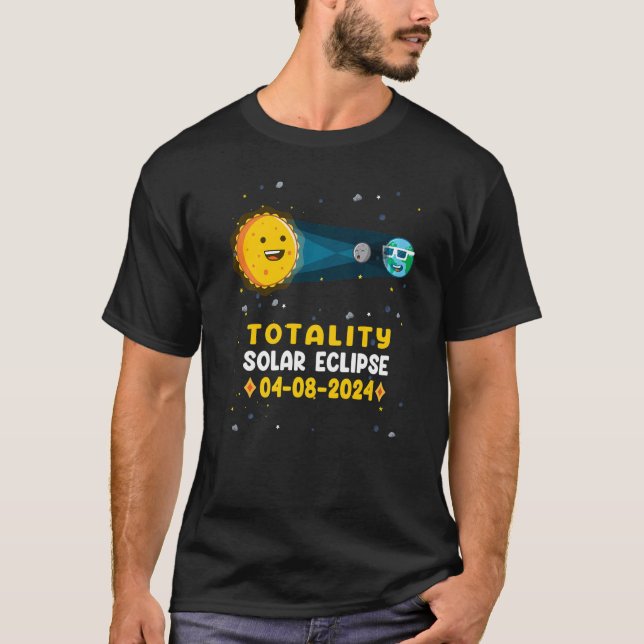 Camiseta Astronomia Total Eclipse Solar 2024 Totalidade 04  (Frente)