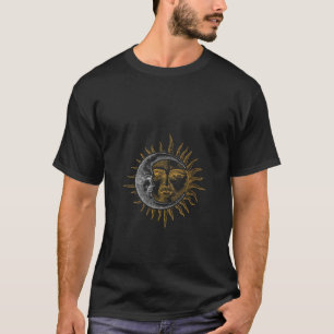 Camiseta Astronomia Vintage Feminina Estrelas Sol Lua Plane