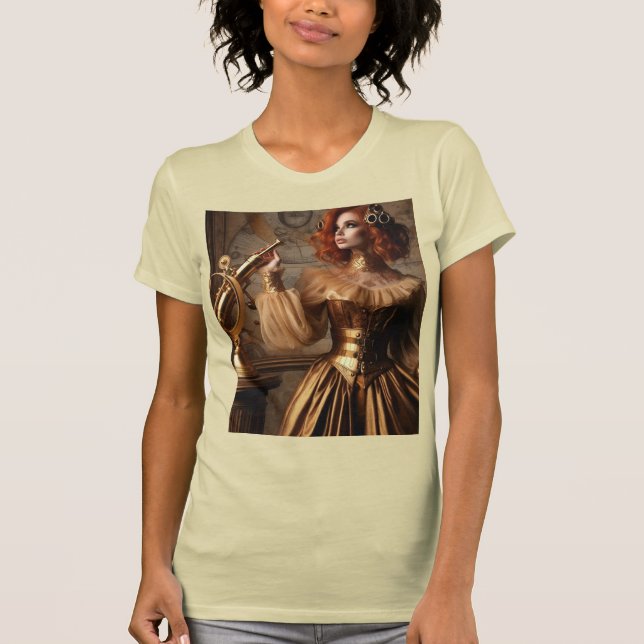 Camiseta Astrônomo Dourado Vitoriano Steampunk (Frente)