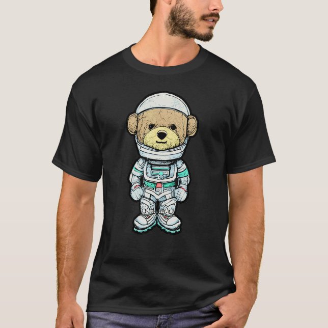 Camiseta Astrônomo Espacial 2 do Urso de Corte Bonito (Frente)