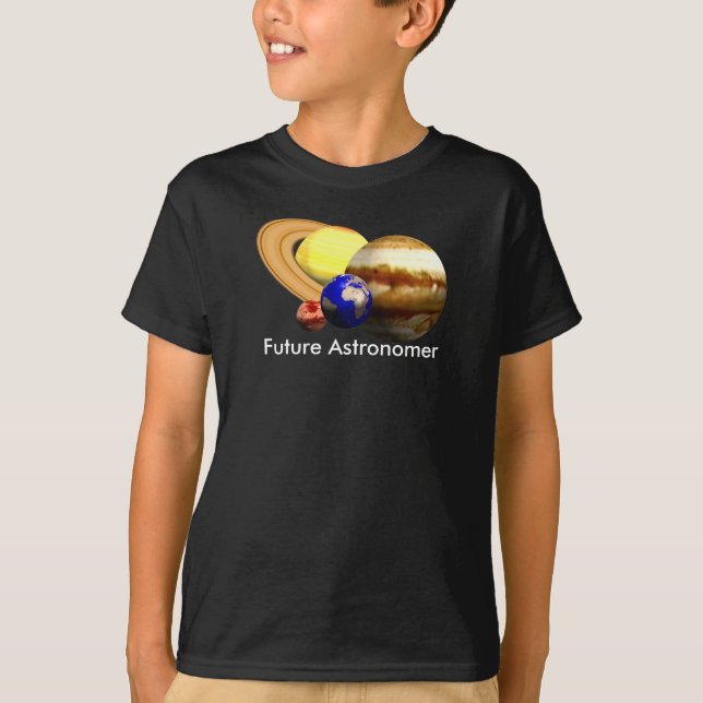 Camiseta Astrônomo Futuro com Sistema Solar (Frente)