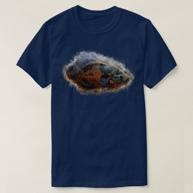 Camiseta Astronotus ocellatus de peacock cichlid (Frente do Design)
