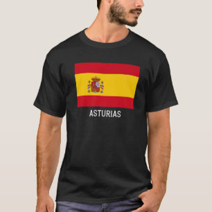 Camiseta Astúrias Bandeira Espanha Emblem Bandera Crest