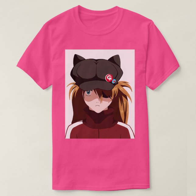 Camiseta Asuka Black Hat Evangelion Q (Frente do Design)