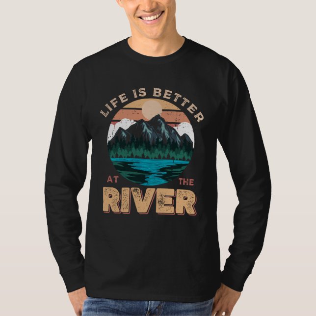 Camiseta at the River Fishing Camping Fisherman Camper (Frente)