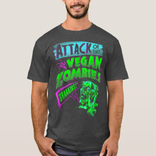 Camiseta Ataque Ao Halloween Vegetariano Dos Zombies Vegano