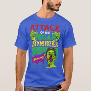 Camiseta Ataque aos Vegan Zombies Vegetarian Funny Hallo