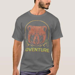 Camiseta Ataque de Aventura de Urso Grizzly que Ataca a Nat