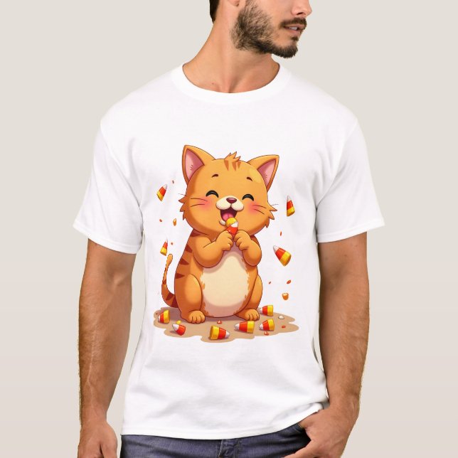 Camiseta Ataque de Gato de Milho Doce (Frente)